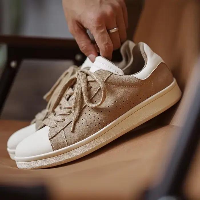 Chaussures basses vintage MADEN pour hommes, synthétiques avec semelle en caoutchouc, respirantes, décontractées, couleurs mélangées, pour printemps et automne, parfaites pour le skate et les promenades