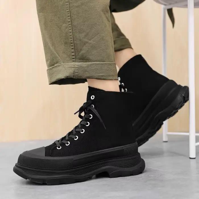 Chaussures à lacets à plateforme plate pour hommes