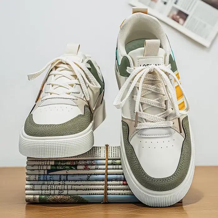 Sneakers classiques rayées rétro pour hommes - Décontractées et polyvalentes