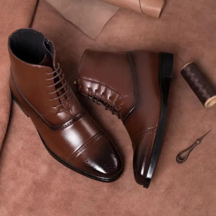 Bottes rétro Oxfords en cuir pour hommes affaires bottines de haute qualité bottes Chelsea style britannique printemps automne