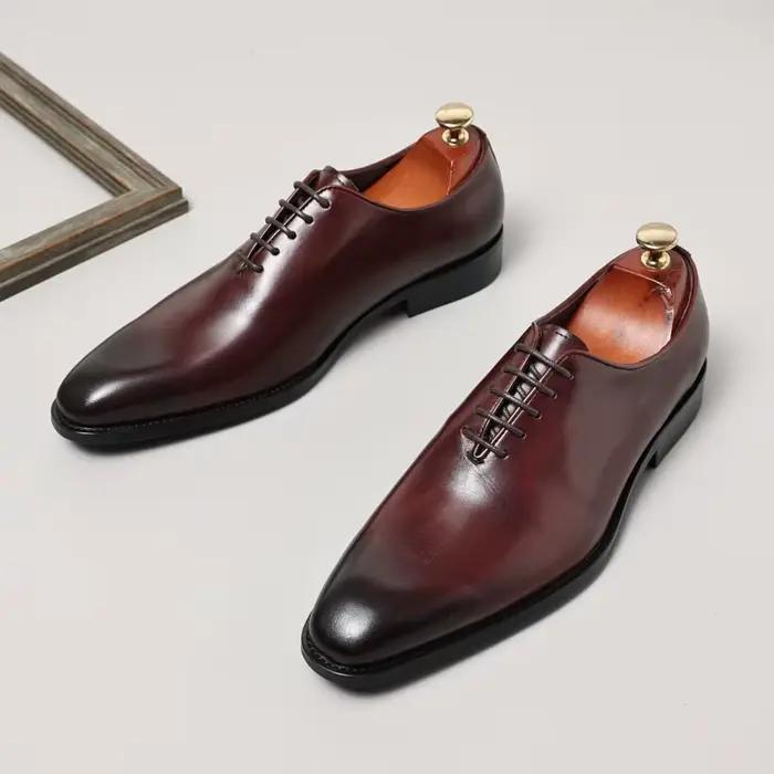 Chaussures en cuir véritable de Style européen haut de gamme pour hommes, tenue formelle d'affaires, Occasions cérémonie de mariage