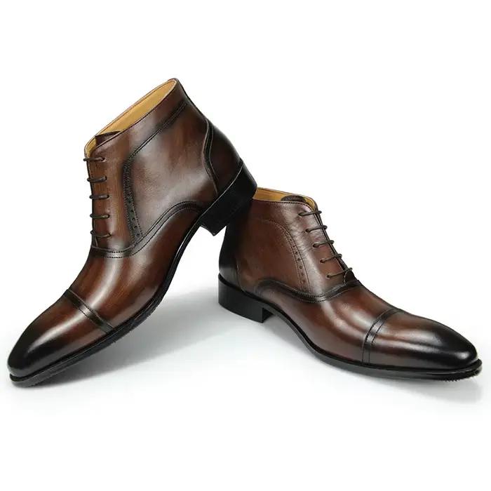 Bottes de rinçage en cuir véritable pour hommes