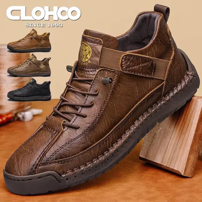 CLOHOO bottes de Sport décontractées montantes faites à la main pour hommes vêtements d'extérieur respirants avec Options de taille étendue bottines classiques