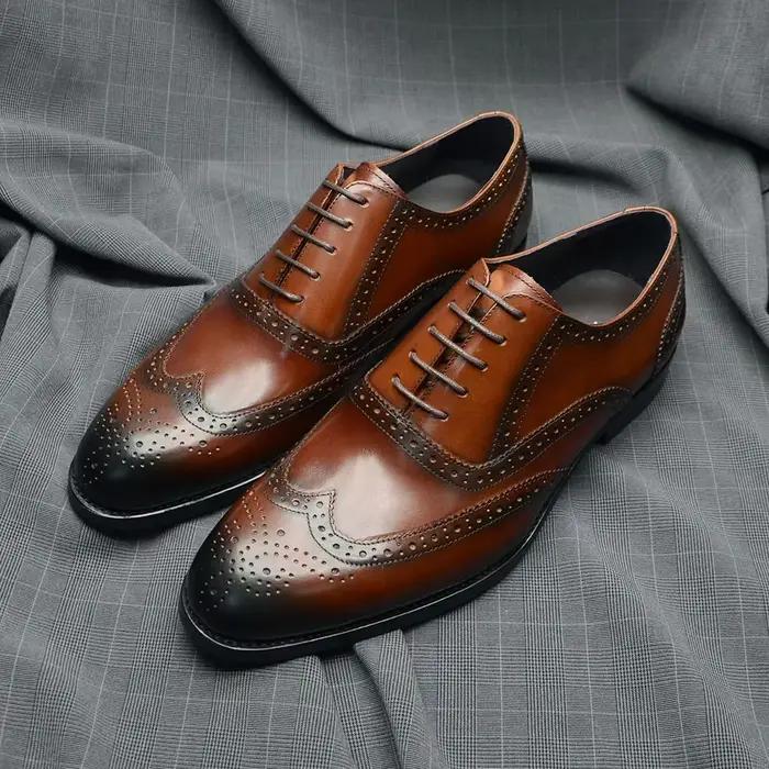 Chaussures provoqué de luxe en cuir véritable pour hommes