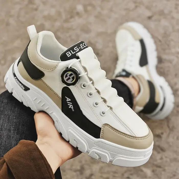 Marque hommes baskets en cuir plate-forme chaussures décontractées