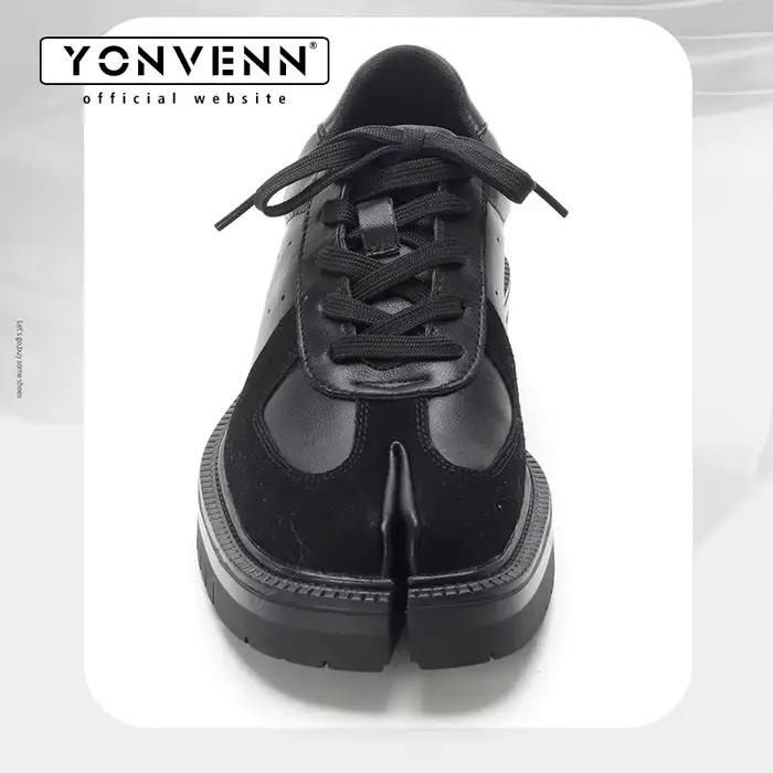 Tabi chaussures d'entraînement allemandes pour hommes en cuir mat épissage rétro