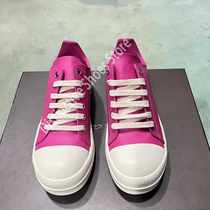 Chaussures à plateforme magenta Round Owens pour hommes et femmes style punk urbain baskets basses à lacets ocassions décontractées
