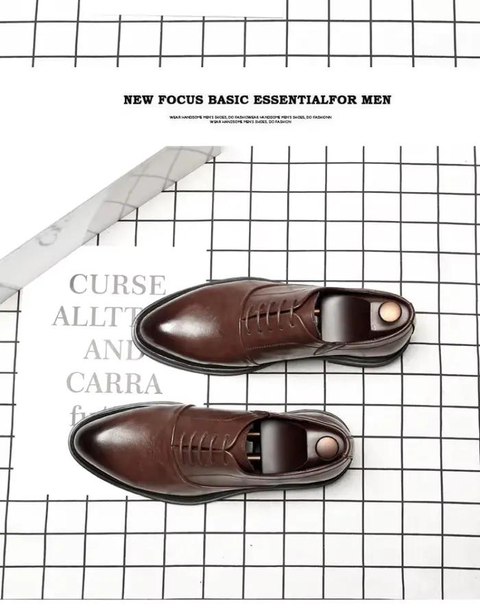 Chaussures britanniques en cuir à bout pointu pour hommes