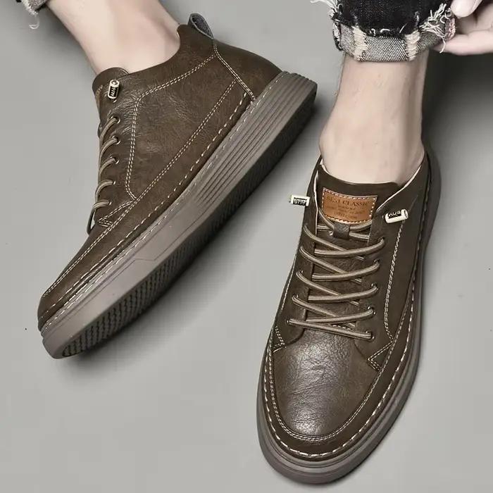 Chaussures décontractées en cuir véritable pour hommes de marque italienne