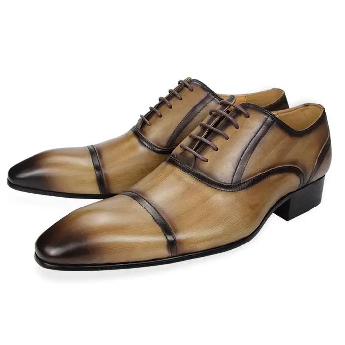 Chaussures en cuir véritable sur mesure pour hommes