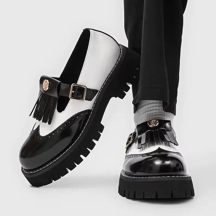 Chaussures Derby classiques à semelles épaisses pour hommes