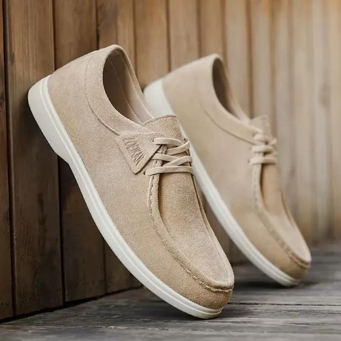 Mocassins en daim pour hommes, chaussures décontractées à enfiler, souples et plates, confortables pour la conduite et la marche, 2 couleurs