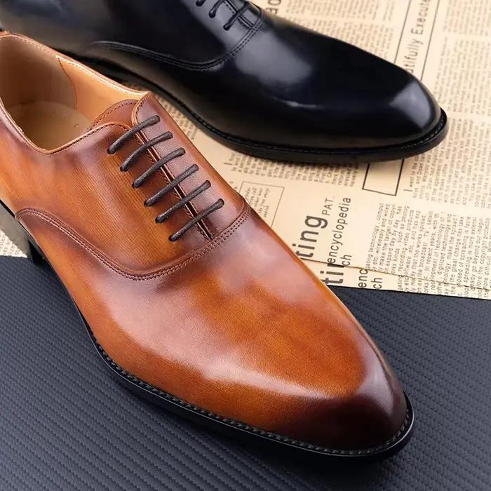 Chaussures Élégantes en Cuir pour Homme d'Affaires, Assorties Imbibées, Confortables, Dégraissant les Mains, ix, Bureau
