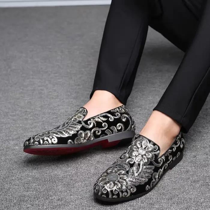 Chaussures habillées pour hommes de créateur mocassins de luxe brodés