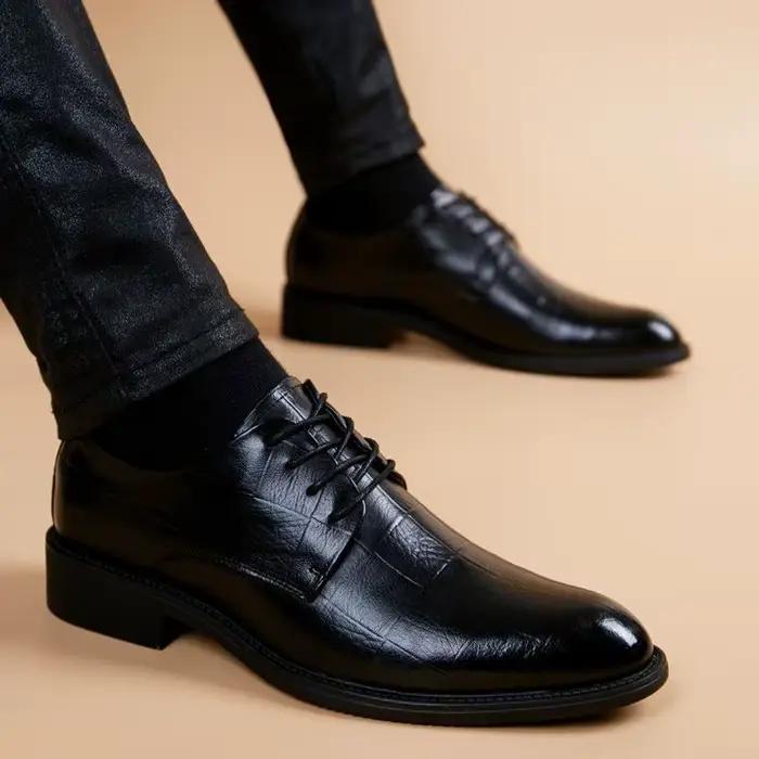 Chaussures de soirée en cuir pointu pour hommes