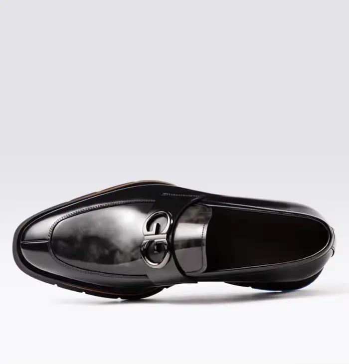 Chaussures en Cuir à Semelles Épaisses pour Homme