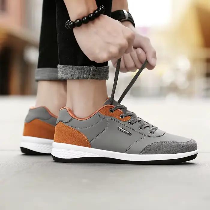 YRZL hommes chaussures printemps automne imperméable marche baskets loisirs mâle en cuir