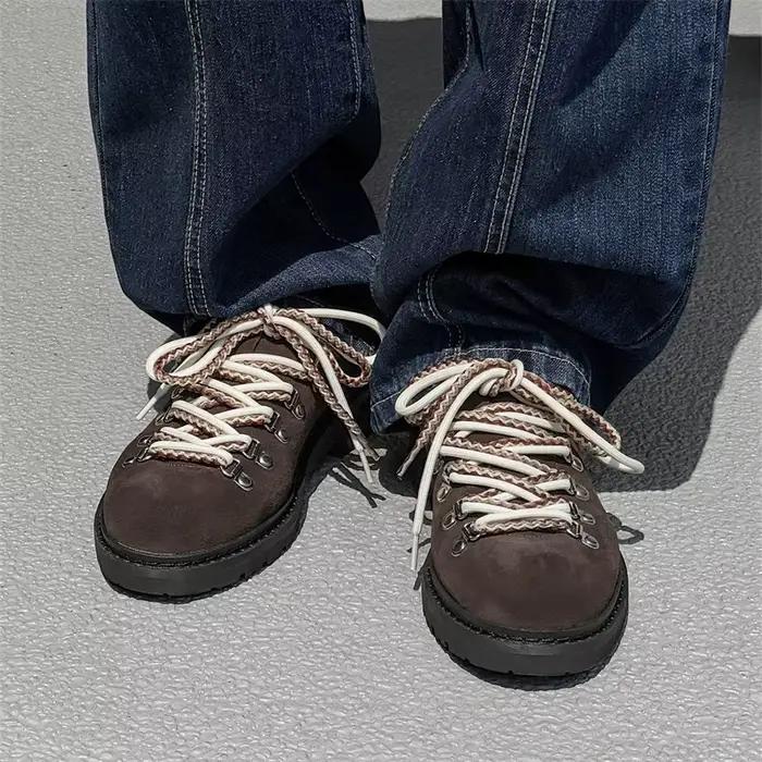 Chaussures Derby en daim de qualité supérieure pour hommes, style britannique classique, bout rond, baskets décontractées tendance, chaussures en cuir confortables et antidérapantes