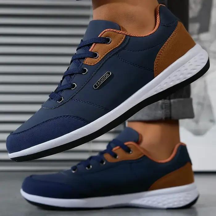 Nouveaux hommes chaussures printemps automne imperméable marche baskets loisirs mâle en cuir