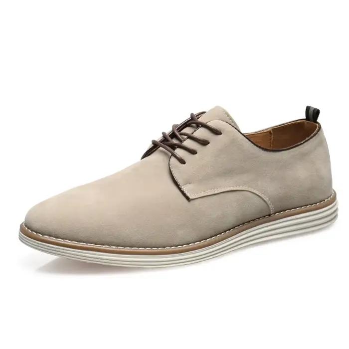 Hommes britannique rétro en cuir chaussures décontractées baskets