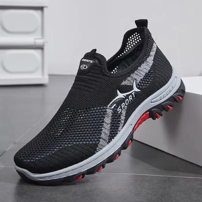 Baskets légères à enfiler pour hommes - Chaussures décontractées antidérapantes adaptées à la randonnée