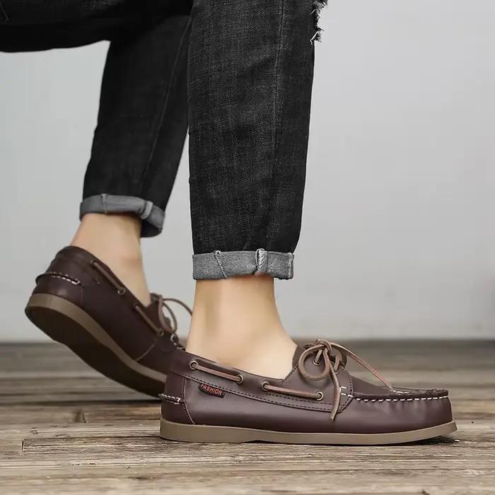 Mocassins en cuir véritable décontractés et luxueux pour homme, chaussures de créateur résistantes à l'usure, pointure adaptée, occaseions spéciales et tenues casual