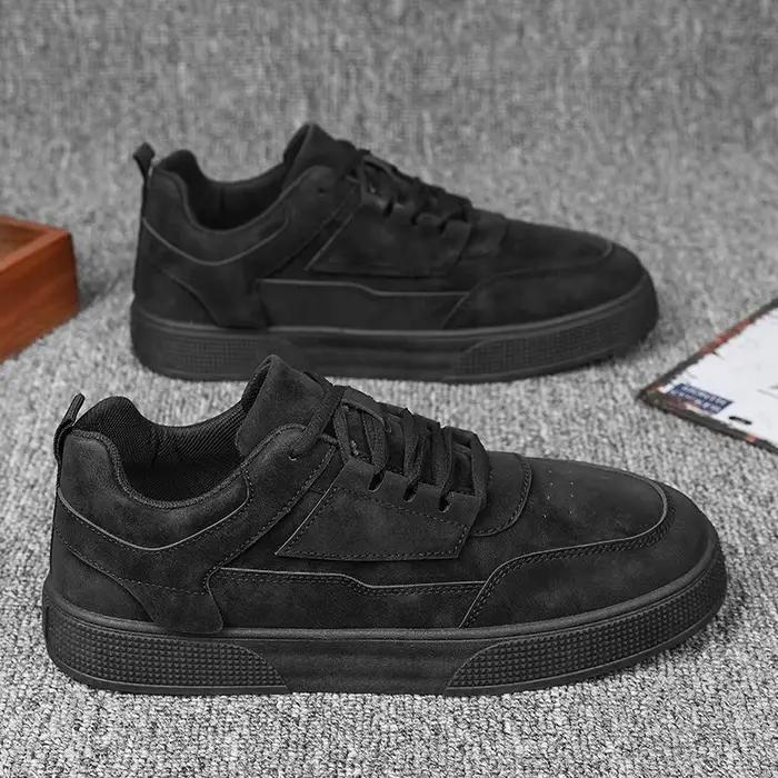 Baskets décontractées en daim pour hommes – Chaussures basses élégantes à lacets pour un usage quotidien et une mode de rue