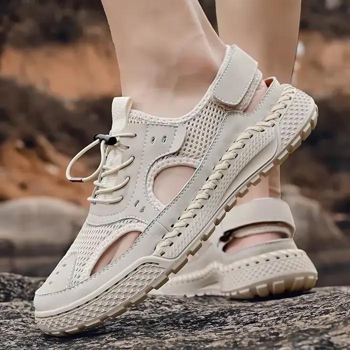 Sandales hommes marée 2025 été nouveau Style embout en cuir loisirs de plein air sport