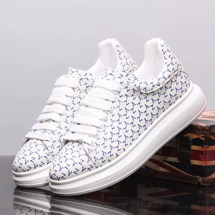 Baskets Blanches à Semelles Optiques Polyvalentes pour Homme et Femme