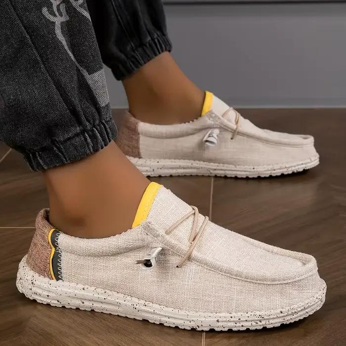 Chaussures décontractées FYZS en toile pour hommes, bout rond, confortables et respirantes, idéales pour les promenades estivales et les voyages en famille