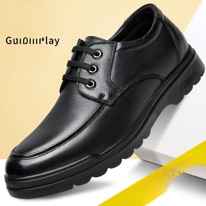 Chaussures Oxford en cuir respirantes et résistantes à l'usure pour hommes