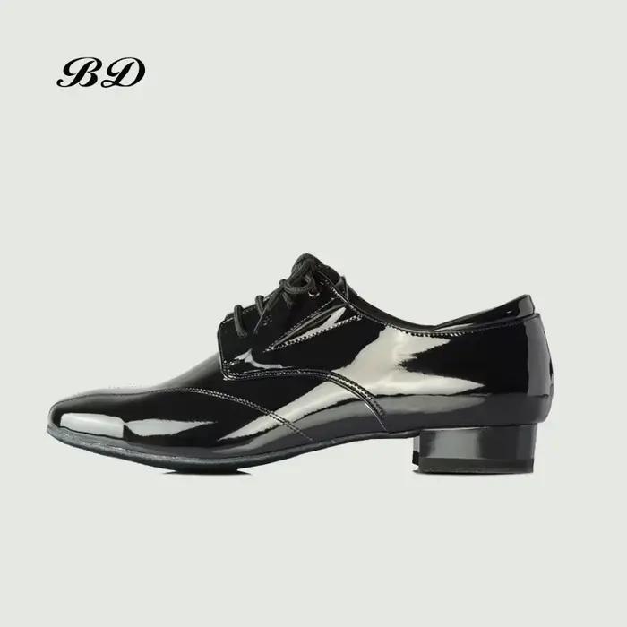 Chaussures de danse latine en cuir verni pour hommes