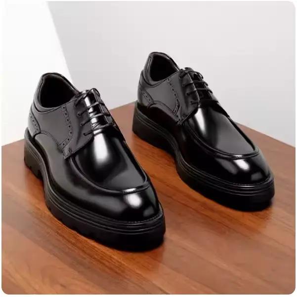 Chaussures en cuir décontractées britanniques faites à la main haut de gamme pour hommes