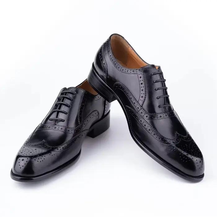 Chaussures Oxford faites à la main pour hommes, chaussures Derby à lacets, cuir véritable, élégantes, carrées, artisanat, fête de mariage, nouvelle tendance, mode