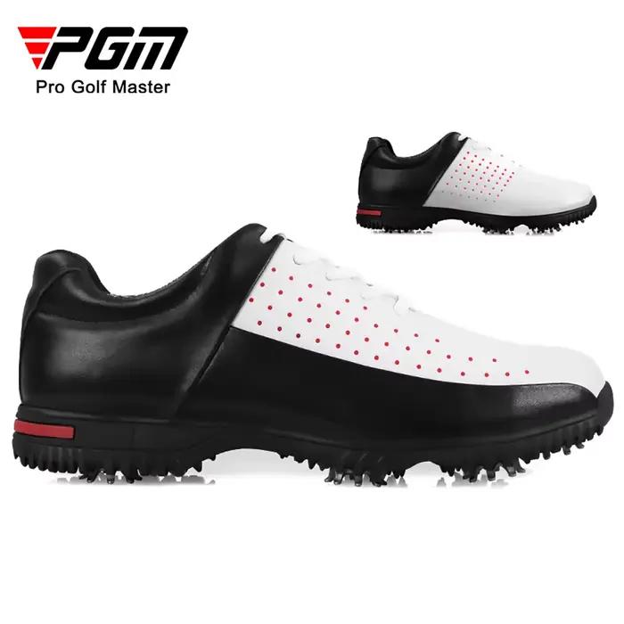 Chaussures de golf imperméables et respirantes pour homme avec semelles antidérapantes et tiges en cuir synthétique pour les amateurs de golf et les joueurs expérimentés