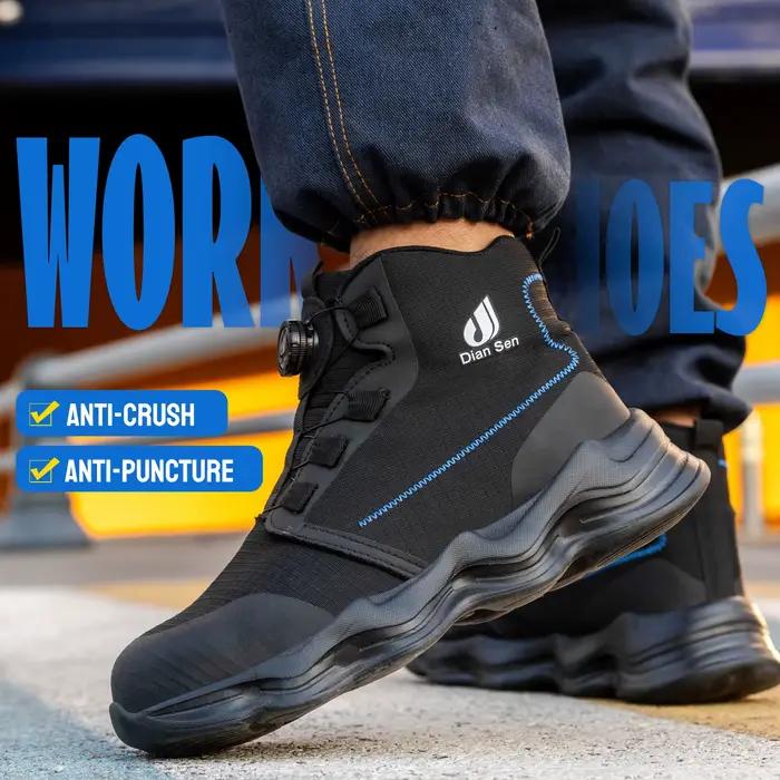 Chaussures de sécurité légères et antidérapantes pour hommes, chaussures de travail de protection, Botas de sécurité Anti-écrasement et Anti-coup de couteau, bottes d'entrepôt de travail