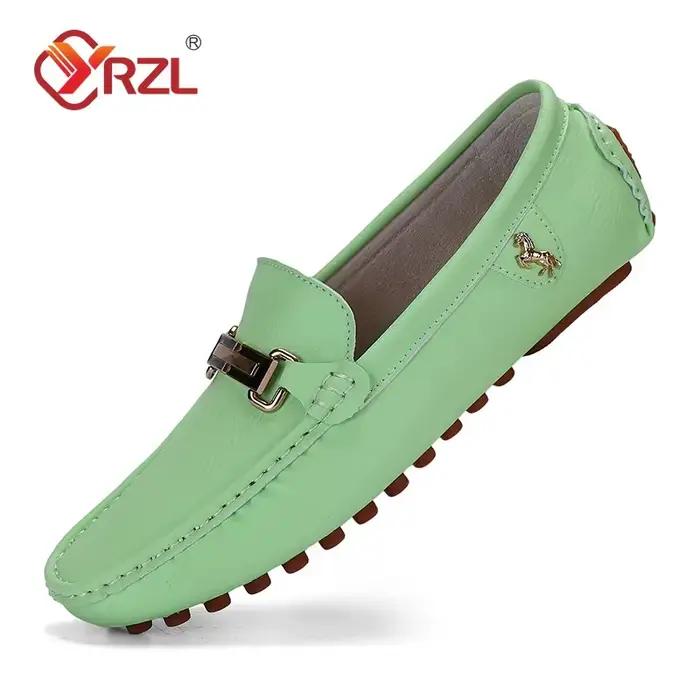 YRZL chaussures hommes mocassins en cuir PU faits à la main