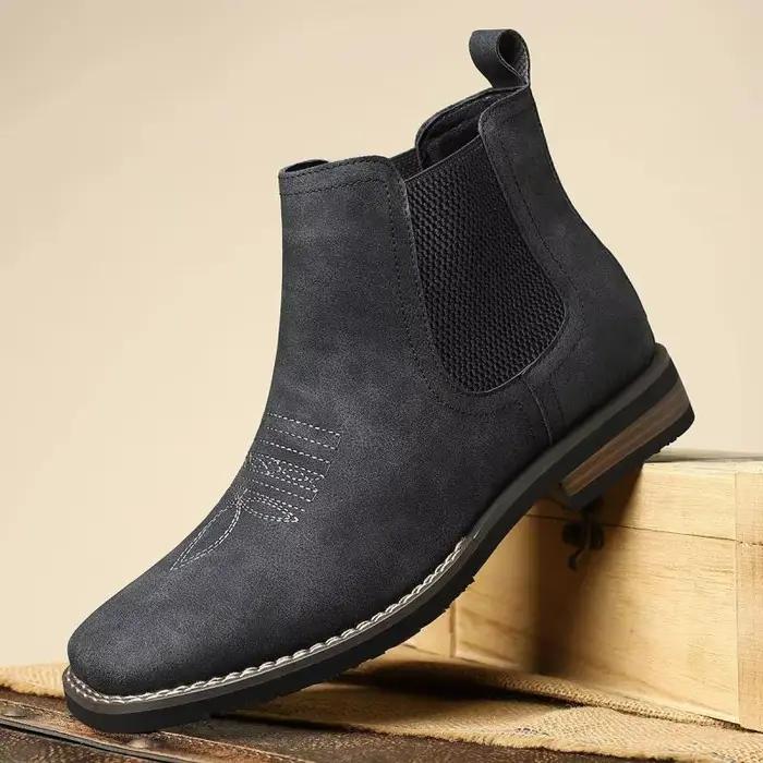 Bottes Chelsea de luxe en cuir fait main pour hommes, mi-mollet, style britannique, décontractées et durables pour toutes les occasions