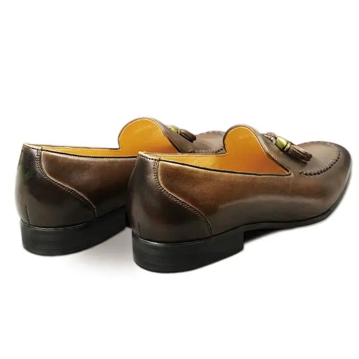 Mocassins en cuir véritable à franges pour hommes
