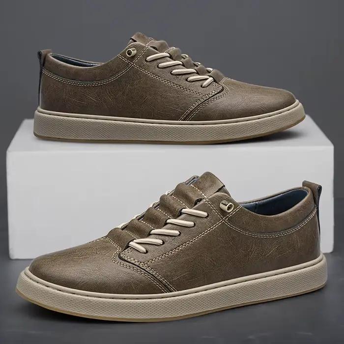 Chaussures Oxford décontractées en cuir véritable pour hommes