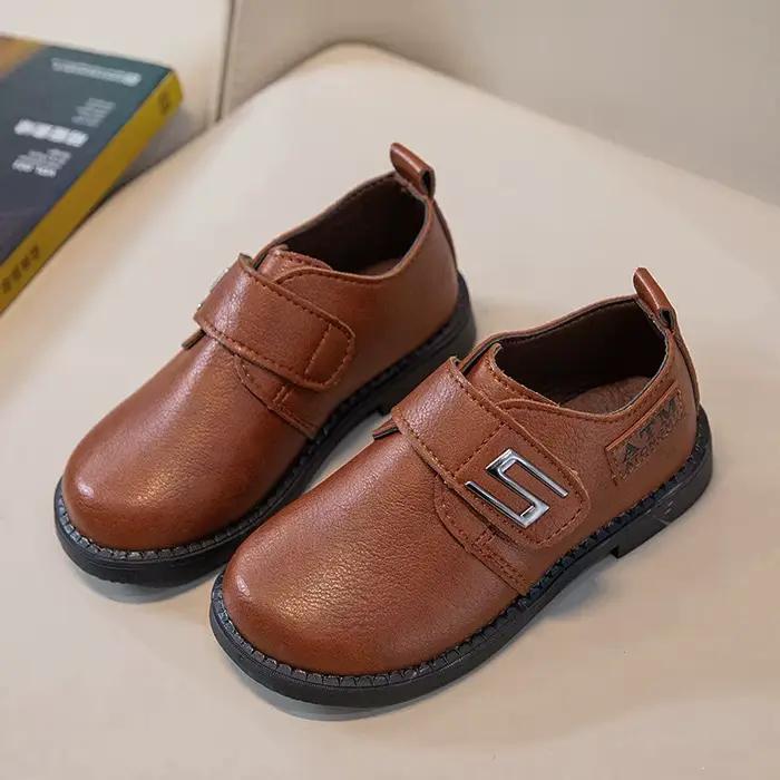 Chaussures en cuir pour garçons, chaussures de fête souples pour enfants, mocassins polyvalents classiques noirs à la mode pour spectacle scolaire, printemps-automne