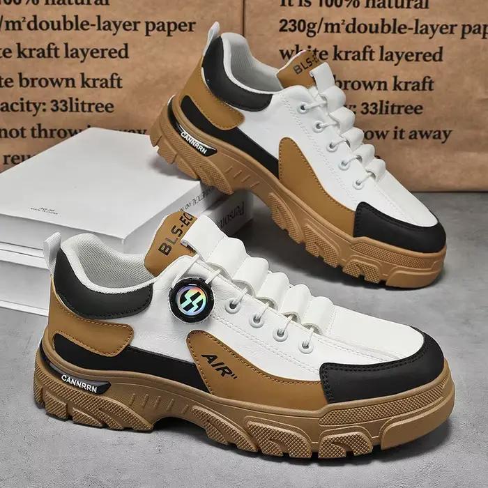 Marque hommes baskets en cuir plate-forme chaussures décontractées