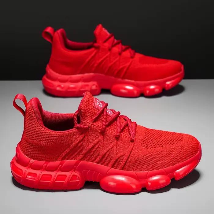 Grand quatre saisons nouvelles chaussures de sport à lacets de couleur unie
