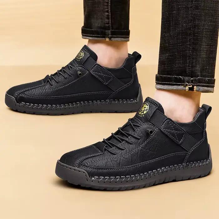 CLOHOO bottes de Sport décontractées montantes faites à la main pour hommes vêtements d'extérieur respirants avec Options de taille étendue bottines classiques