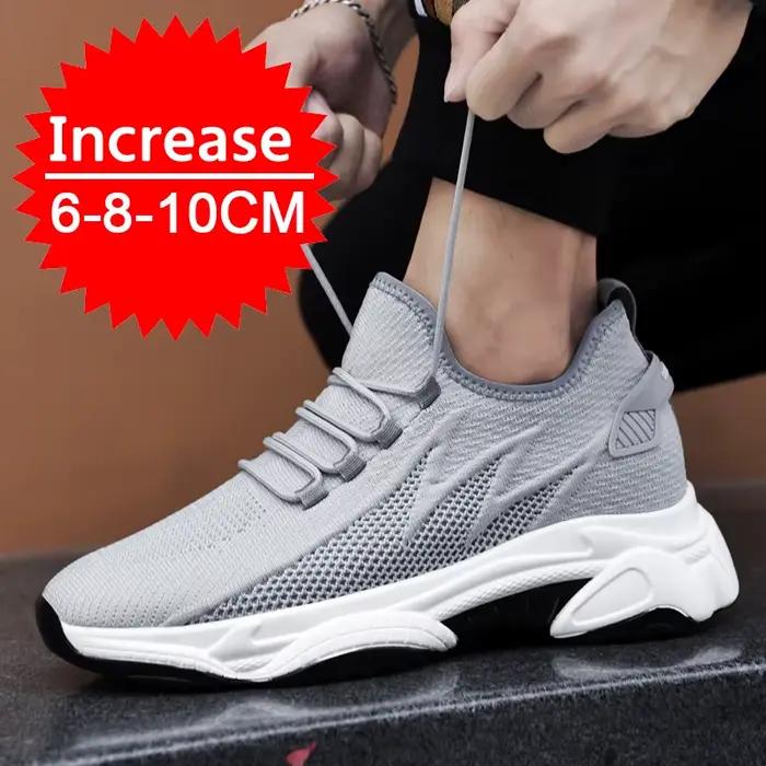 Baskets décontractées pour hommes, chaussures respirantes de 6cm, hauteur augmentée de 8cm, semelle intérieure de 10cm, pour hommes, style sport, basket haute, chaussures d'été, baskets élégantes pour homme