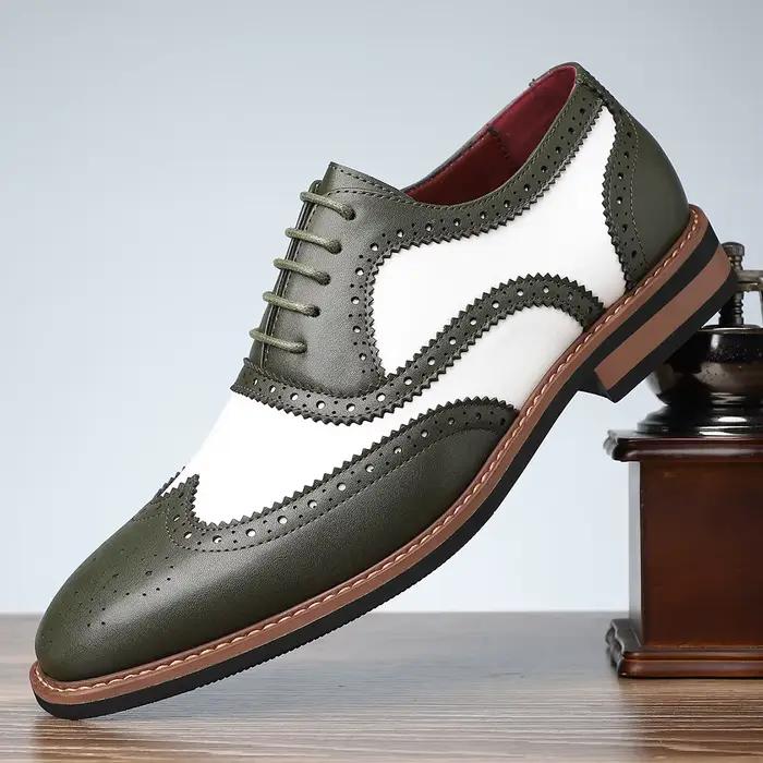 Grande taille nouvelles chaussures pour hommes chaussures habillées Style britannique richelieu sculpture bout pointu en cuir chaussures décontractées d'affaires