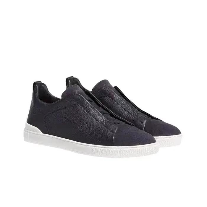 Chaussures décontractées pour homme en daim à bout rond