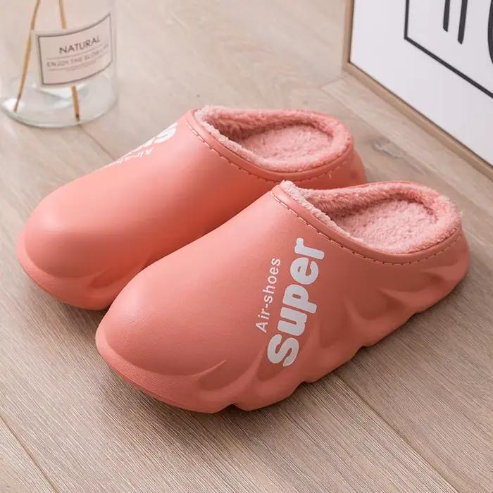 Kidmi hiver fourrure chaussures pour hommes classique extérieur imperméable moelleux pantoufles pour femmes mode peluche maison chaussure avec pantoufle rembourrée