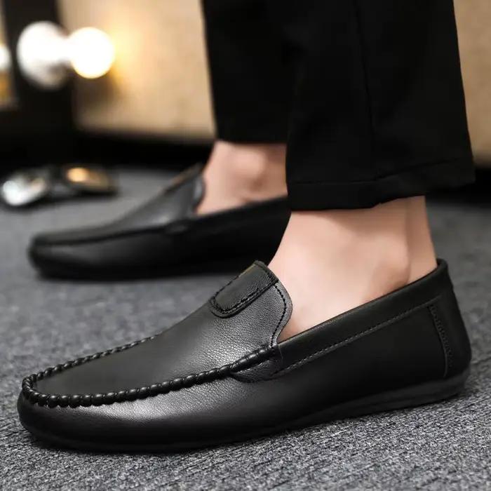 Bureau plat mâle chaussures décontractées Pu peau de vache confortable rétro adultes classique Original élégant bas