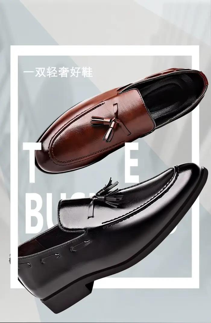 Nouvelles Chaussures en Cuir Grande Taille pour Hommes 2026 – Habillées, Décontractées, de Mariage, à Nœud, Bout Rond, Talon Plat, Semelle Extérieure en Caoutchouc